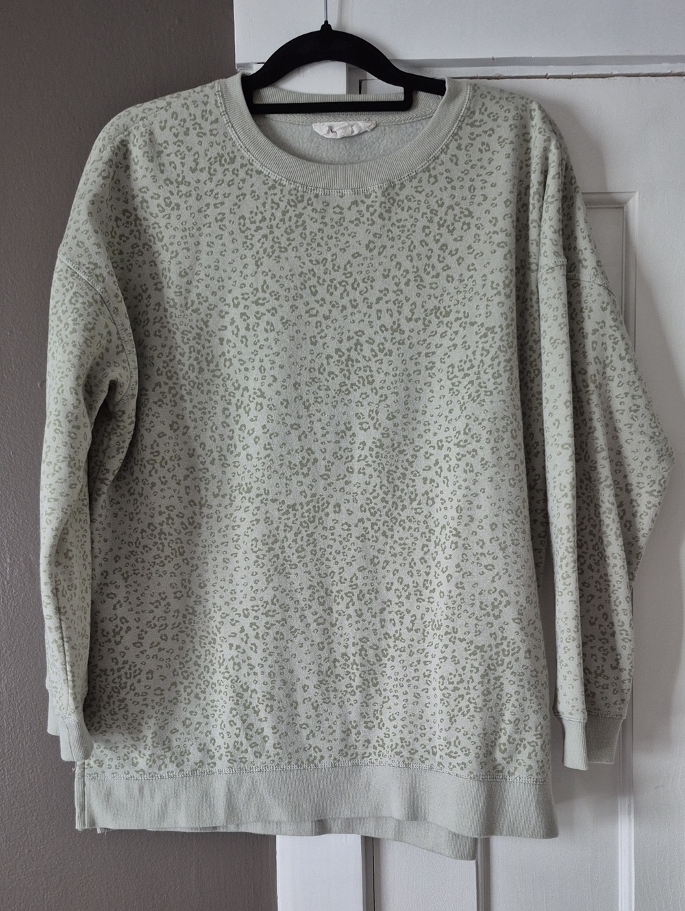 Hippie Rose Sage Leopard-Print Crewneck Sweatshirt